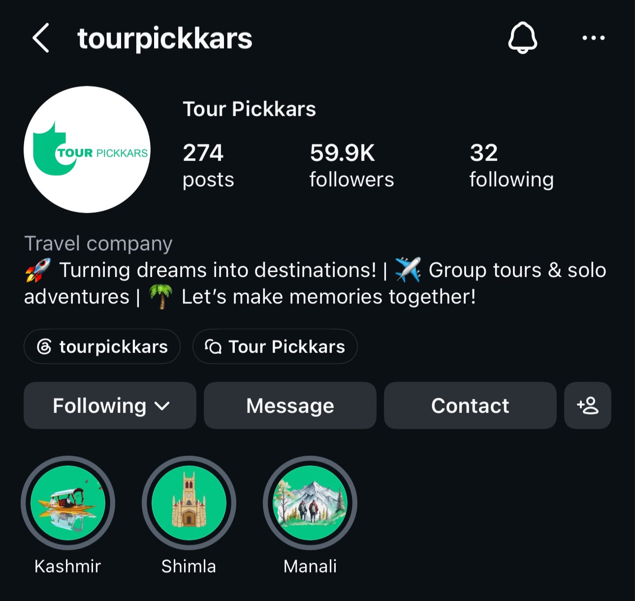 tourpickkars Instagram profile