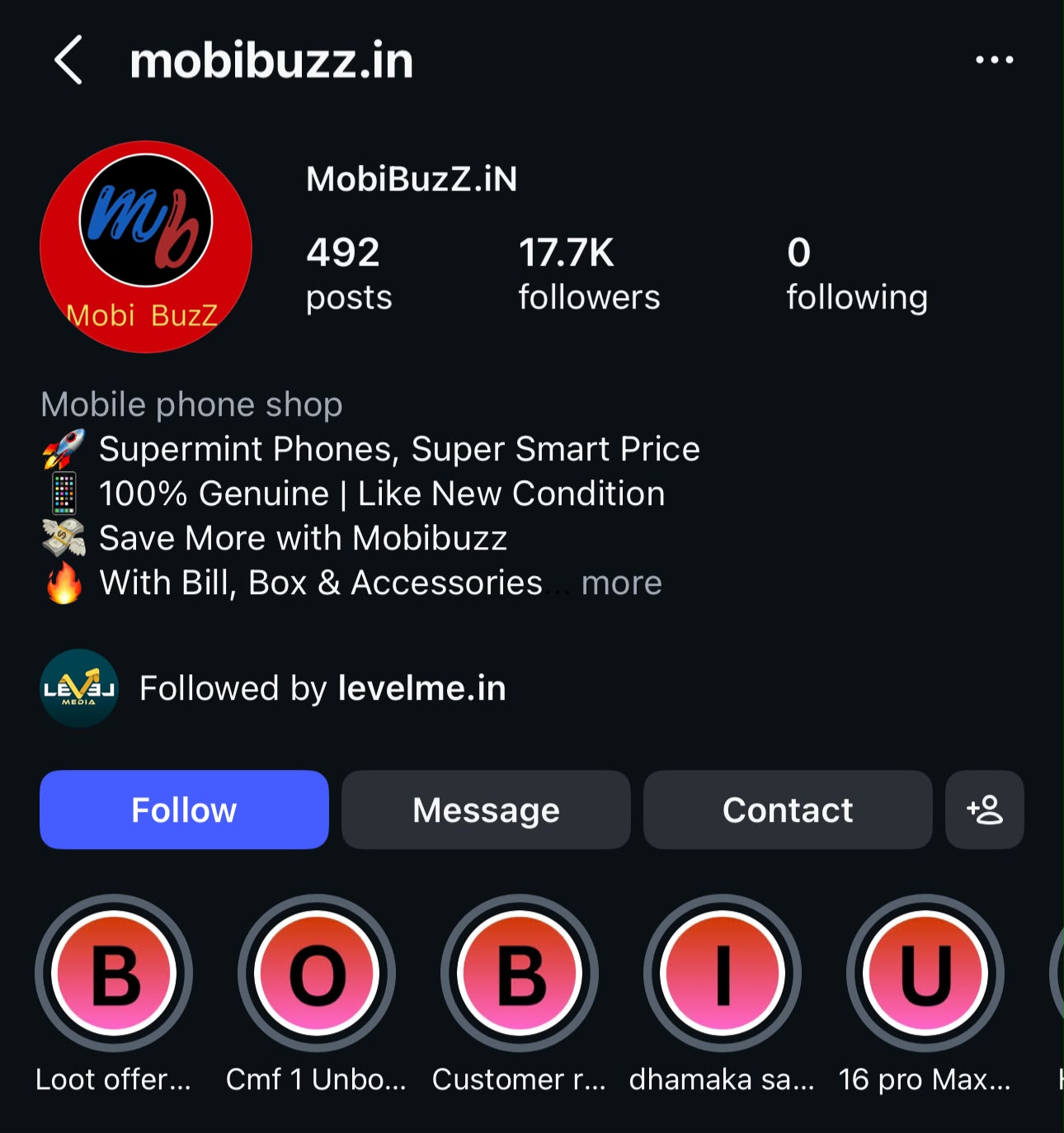 mobibuzz.in Instagram profile