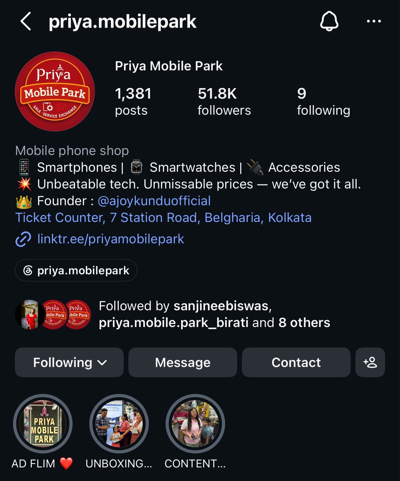 priya.mobilepark Instagram profile