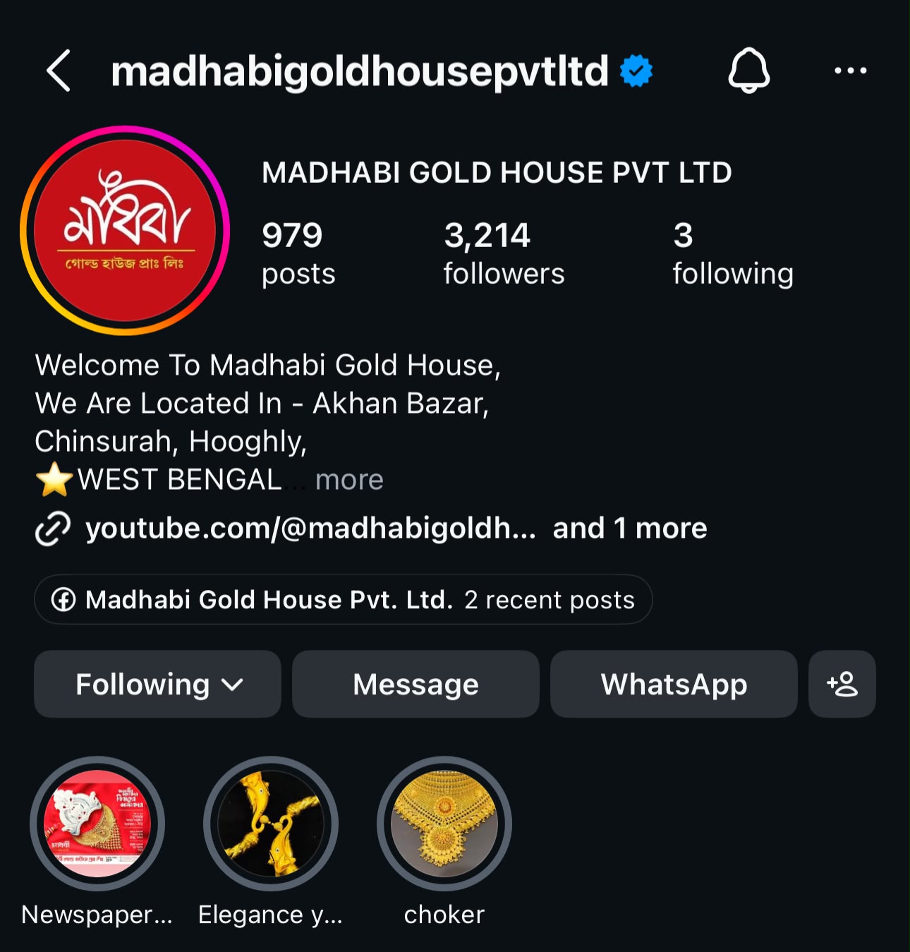 madhabigoldhousepvtltd Instagram profile